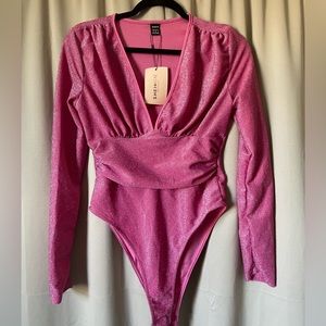Pink Glitter Long Sleeve Bodysuit